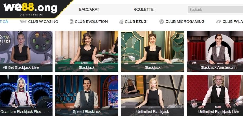 Blackjack WE88 Khám Phá Trò Chơi Hấp Dẫn Nhất Mọi Thời Đại 1 Đôi điều về tựa game siêu đẳng cấp Blackjack WE88