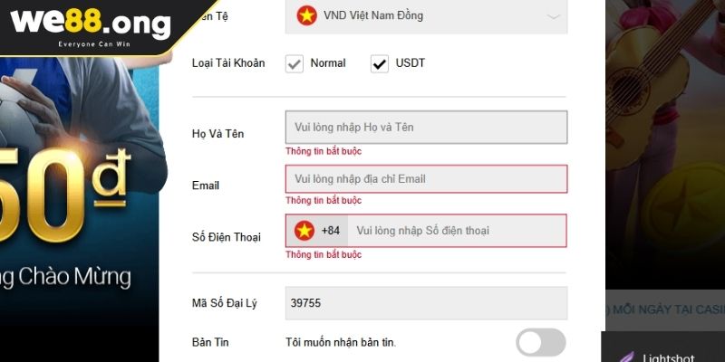 Đăng ký We88 3 Tại sao không thể xác nhận thông tin đăng ký tài khoản web?