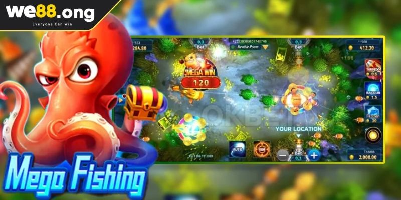 Mega Fishing WE88 Trò Chơi Đổi Thưởng Hot Nhất Hiện Nay 2 Phòng chơi và hệ số thưởng Mega Fishing WE88